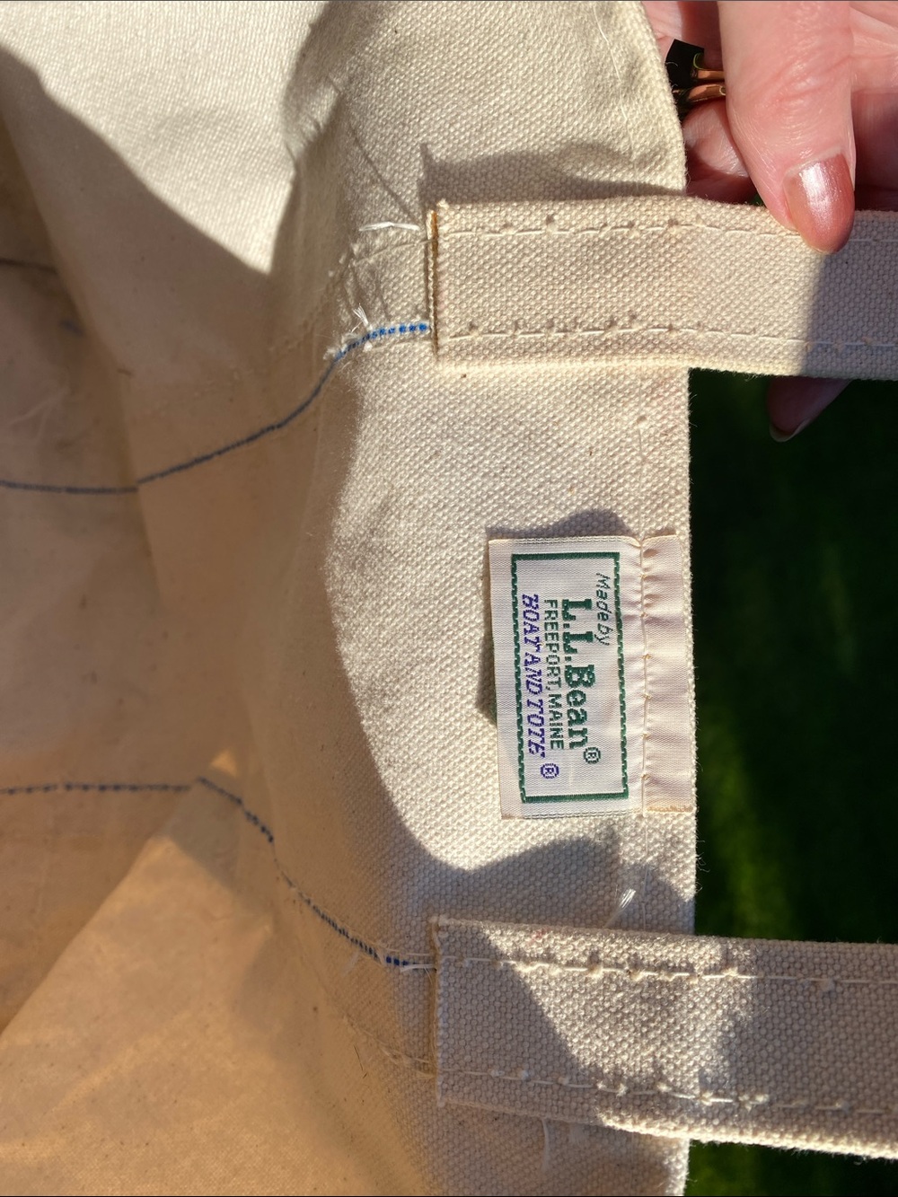 Vintage L.L.Bean BOAT AND TOTE Canvas Medium Freeport Maine FLAWS No Monogram - Picture 4 of 17
